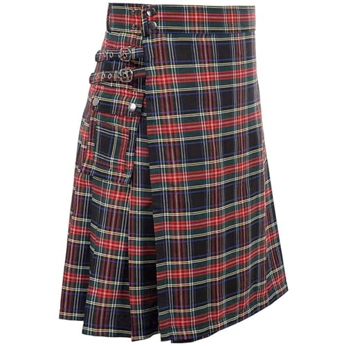 Falda escocesa roja para hombre kilt escocés para bodas y eventos gala