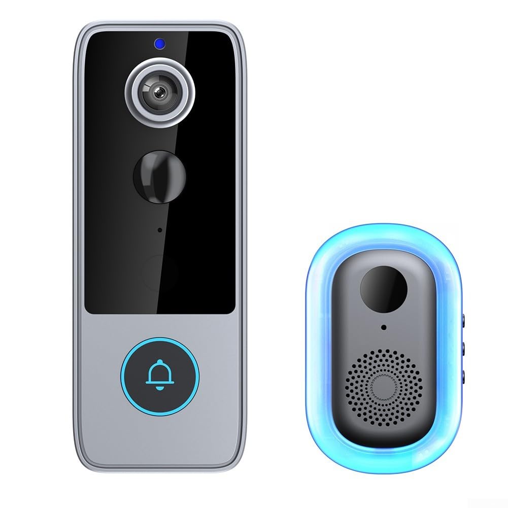 Timbre inalámbrico Inteligente para casa, cámara de vídeo 1080P, Timbre con Alarma de Movimiento y Monitor de Puerta con intercomunicador