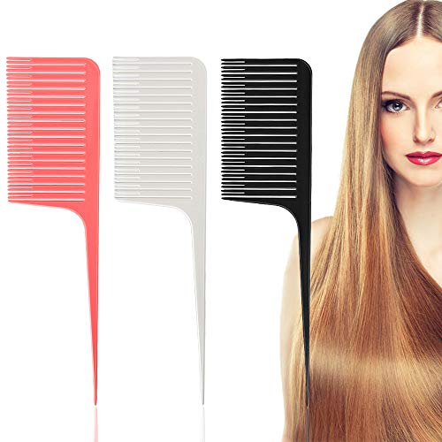 freneci Anti-Static Hair Combs for Styling Sectioning, Plastic Weaving Highlighting Foiling Hair Comb Highlighting, Foil Comb Highlights, Styling Combs for Women
