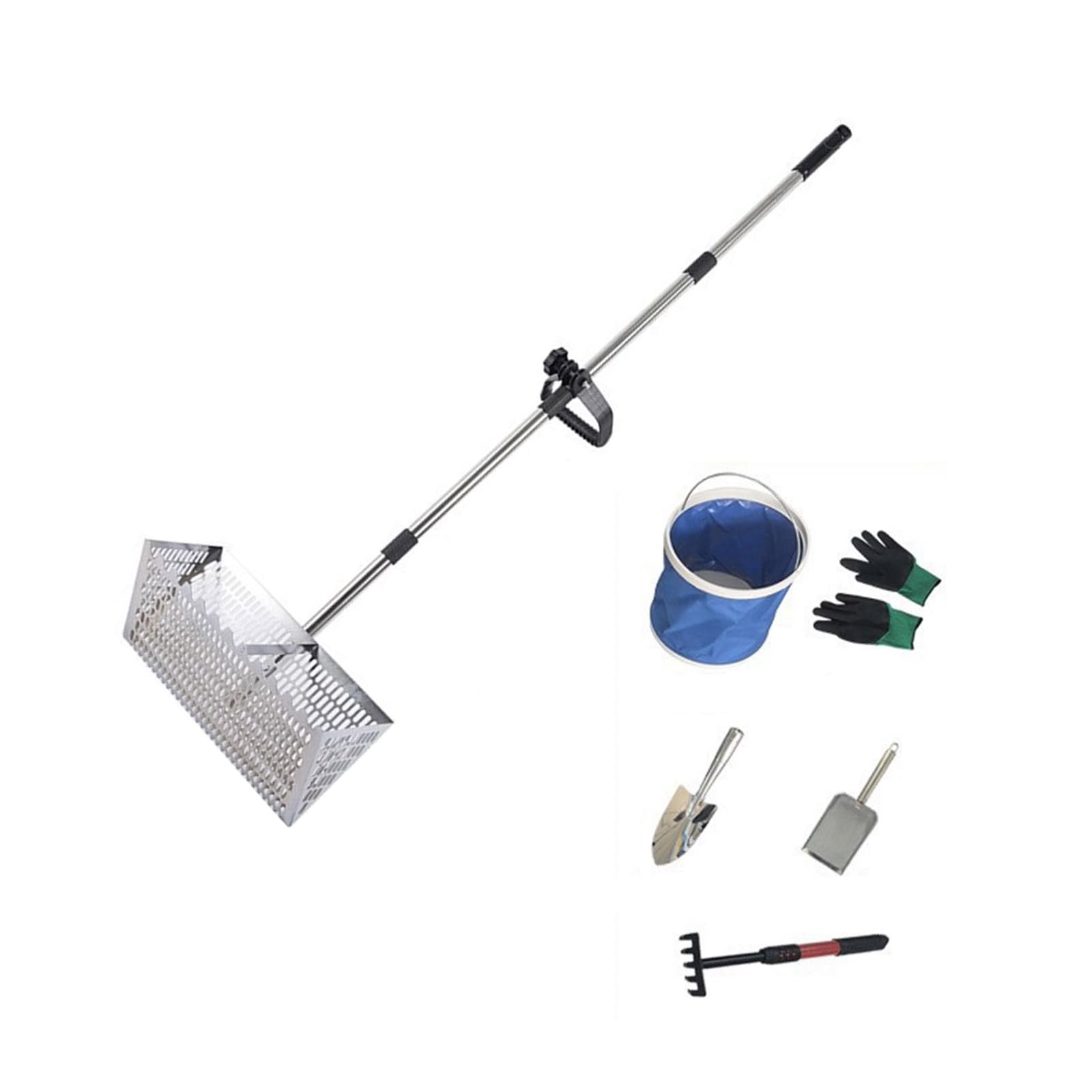 Finish Instrument Beachcombing Package with Against Oxidation Building Ease Handle for Mudflat Exploration Rustless Bivalve Scuffle Set