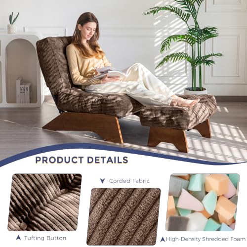 Image of MAXYOYO Accent Chair with Ottoman, Lounge Chair with Adjustable Backrest