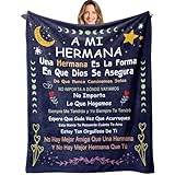 Ruifeihan Regalo para Hermana – Manta de 60x50 pulgadas con Mensaje en Español – Regalos para Cumpleaños, Día de la Madre, Graduación y Navidad