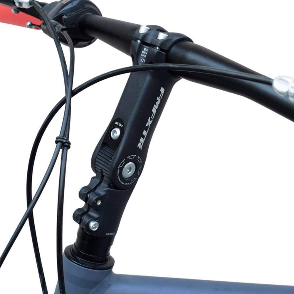 Trzpień MTB 0-90 stopni, 90 mm, 110 mm, regulowany trzpień rowerowy do kierownicy 25,4 mm / 31,8 (1-1/10.2 cm), odpowiedni do większości rowerów górskich, szosowych, BMX z 6 elementami dystansowymi