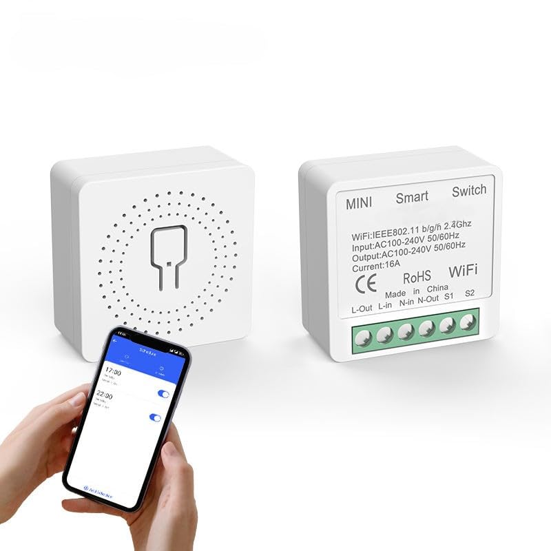 Wi-Fi Mini Smart Switch 16A Matter Compatible for Apple HomeKit, Google Home & Amazon Alexa, Control - AC, Fridge, TV, etc., Inside switch.-image-10