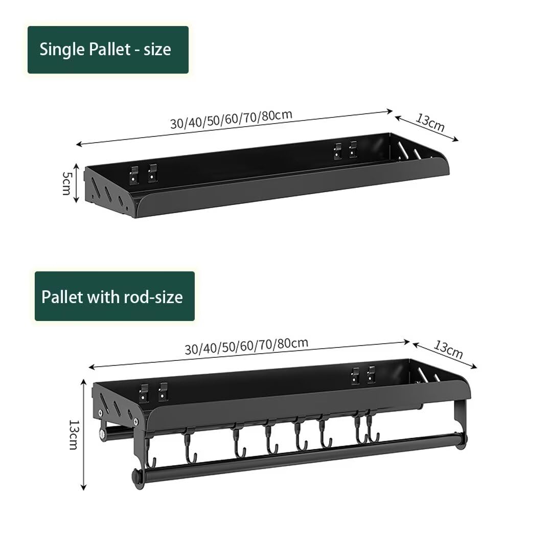 Estante de especias montado en la pared con estantes de almacenamiento para colgar, organizador de especias sin taladrar para especias y condimentos, 60 cm