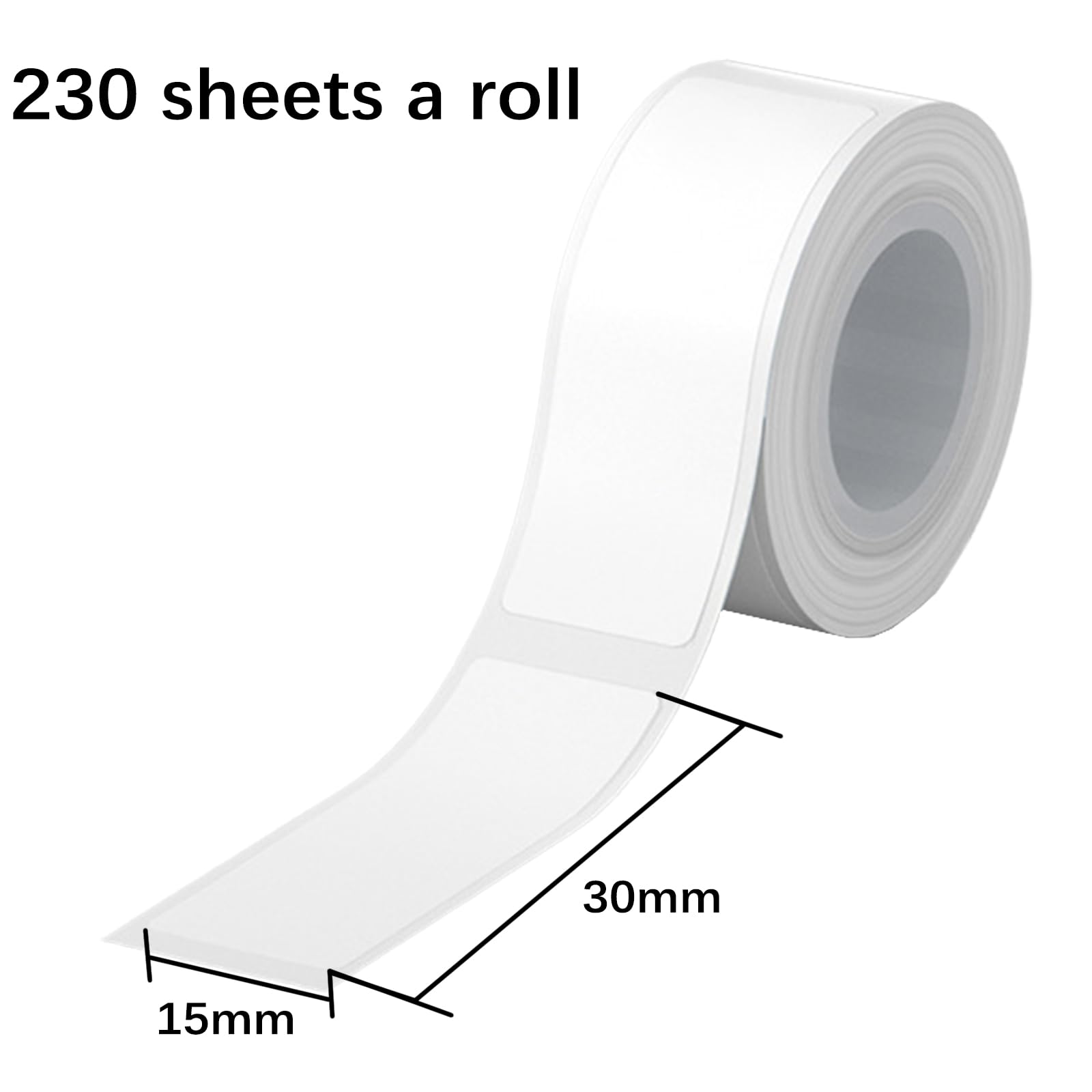2 Rollen Etikettenband Geeignet für Etikettendrucker, 15 * 30 mm Beschriftungsband Wasserfeste Etiketten Etikettenband Drucken Sie Barcode, Weiß