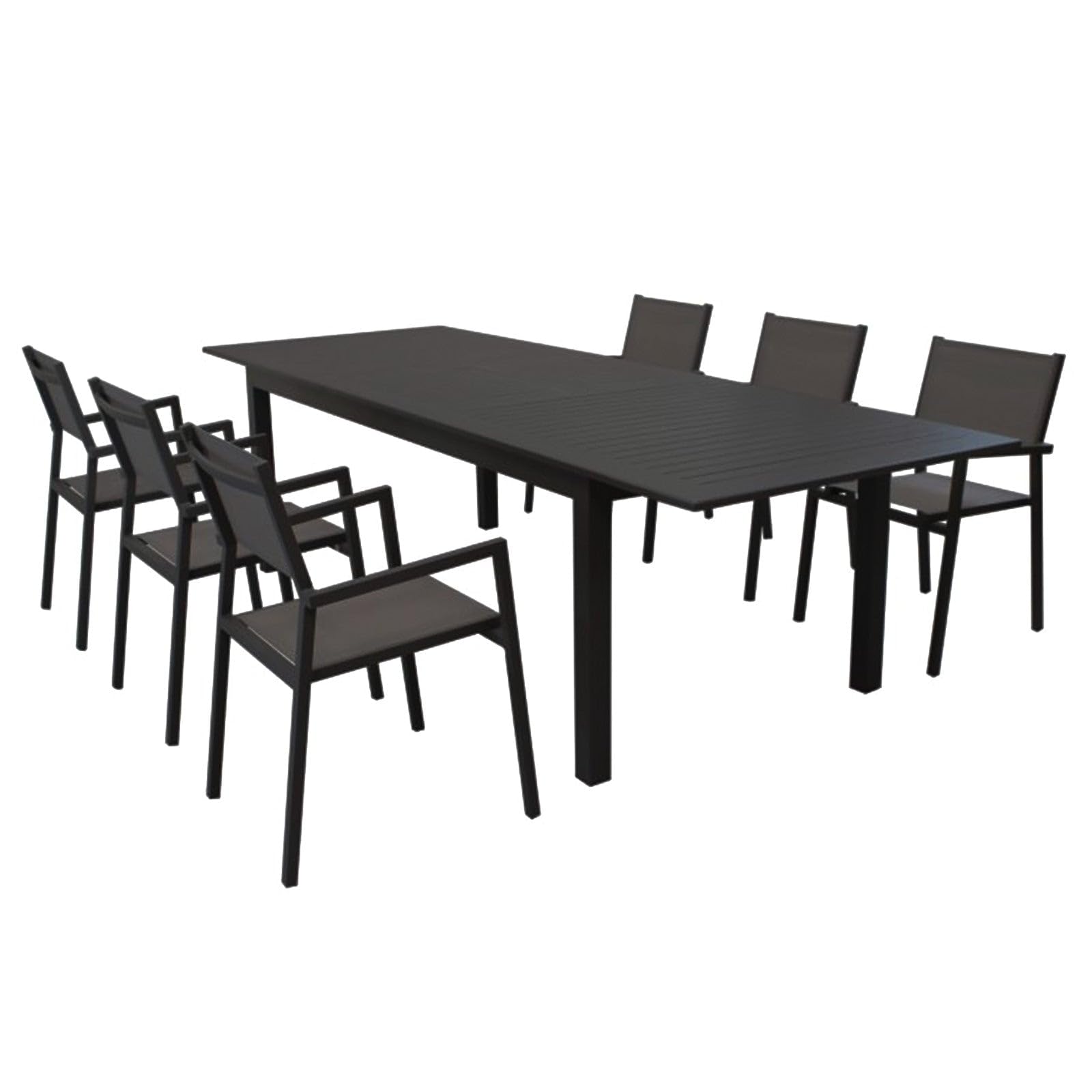 Decor Space Tavolo allungabile Ibiza Antracite in alluminio dogato da esterno per giardino e veranda (Tavolo/150-210 x 90 cm)