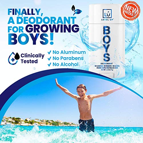 Level Up Boys Deodorant: Aluminum-Free, Alcohol-Free, Paraben-Free, 24 Hr Odor Protection, Clean Fresh Scent, Kids & Tweens, Made in the USA Level Up Boys Deodorant: Aluminum-Free, Alcohol-Free, Paraben-Free, 24 Hr Odor Protection, Clean Fresh Scent, Kids & Tweens, Made in the USA