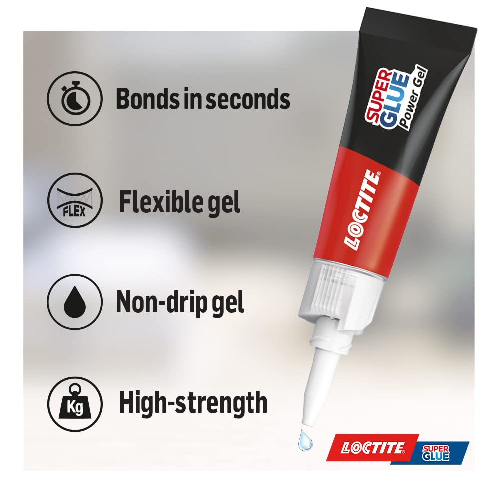 Loctite Gel Instant Super Glue, Strong All-Purpose Clear Glue For