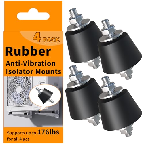 LBG Products - LBG Products Rubber Anti-Vibration Isolator Mounts with Studs Shock Absorber for Mini Split Heat/Water Pumps, Air Compressors,4 Pack,Small Size