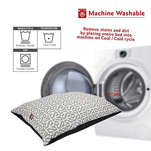 Image of Majestic Pet Rectangle Large Dog Bed Washable - Non Slip Comfy Pet Bed - Dog Crate Bed Super Value Pillow Dog Bed - Dog Kennel Bed for Sleeping - Dog Bed Large Breed 46 x 35 Inch - Aruba Gray