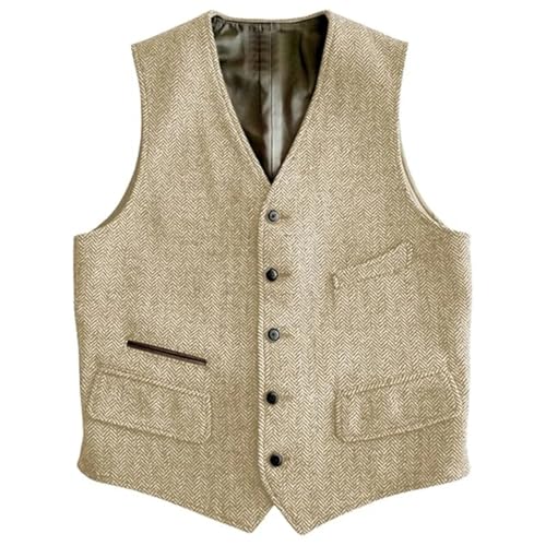 Men's Formal Suit Vest V-Neck Business Casual Groom Groomsmen Adjustable Back Vest4