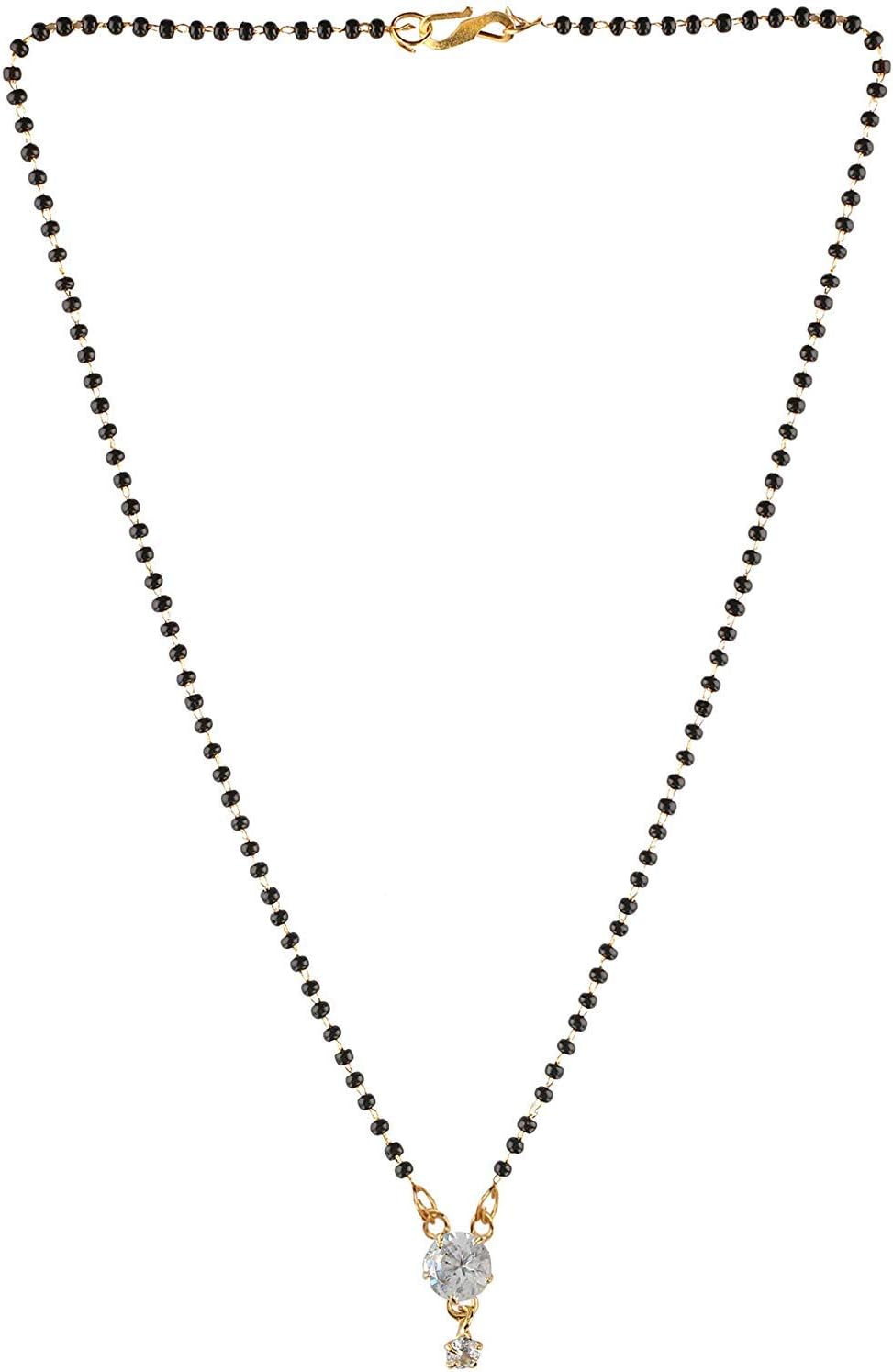 DIMIKI Latest Gold Plated American Diamond Alloy Mangalsutra for Women