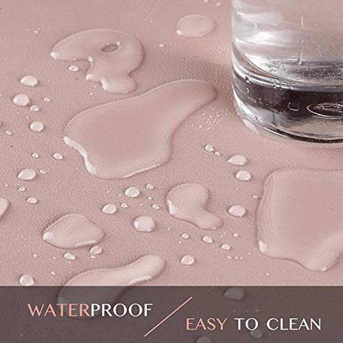 Image of Mouse Pad, Desk Mat, Large Leather Desk Pad, PU pad Waterproof Mouse Pad for Laptop, Office Table Protector Blotter Best Gifts (80 x 40 cm, Pink)