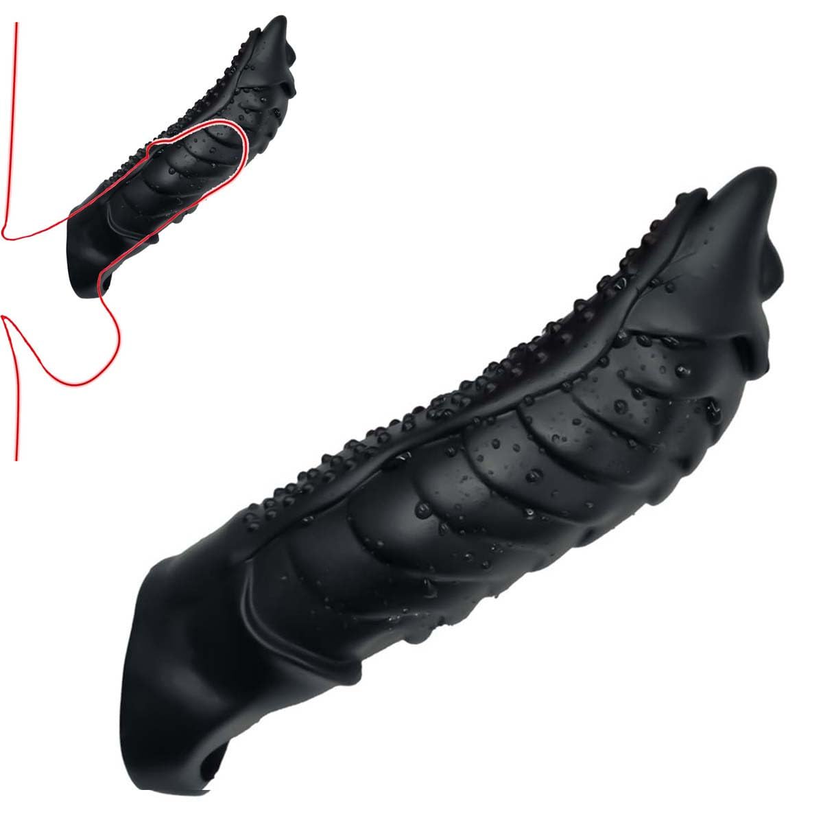 Male Black Elastic Training Sleeve - Bottom Scale Texture Protection For Couple Exercise Practice