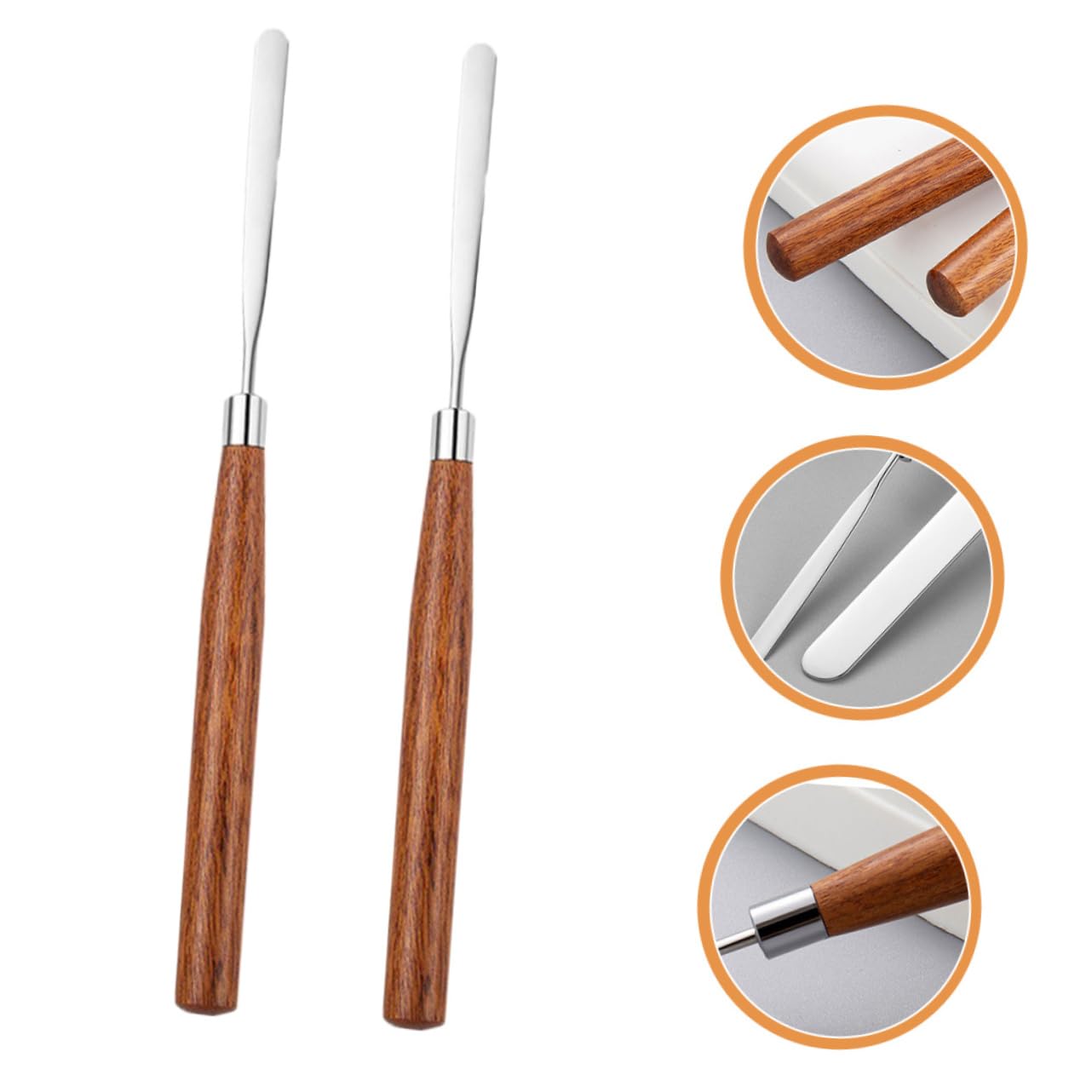 IWOWHERO Stainless Steel Palette Stick Mini Spatula Makeup Foundation Stirring Tool for Beauty Salon