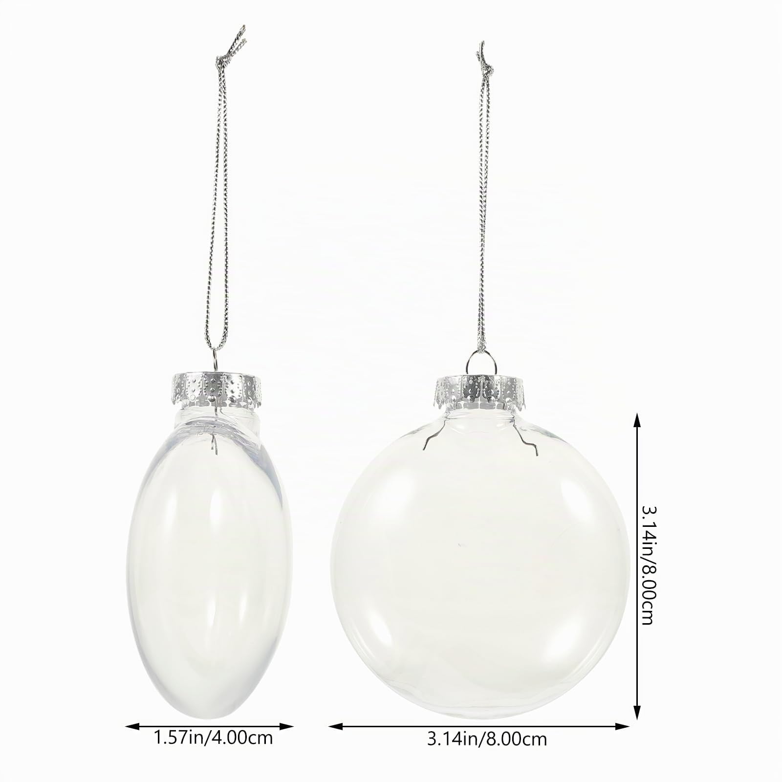 40 STK Flache Weihnachtskugeln Christbaumkugel Ornament DIY Weihnachtskugel weihnachtskugeln durchsichtig weihnachtsbasteln Süßigkeitenschachteln für die Hochzeit befüllbare Kugeln TOPBATHY