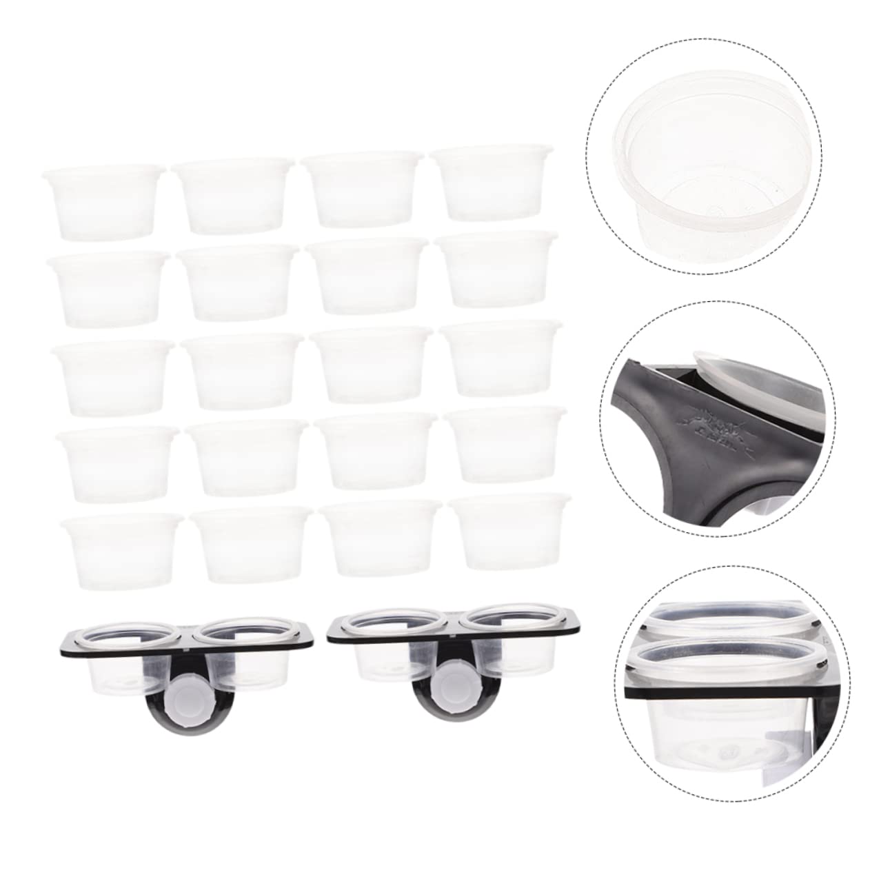 BESPORTBLE 4 Juegos Tazón De Reptil Comida De Gecko Crestado Plato De Agua De Reptil Suministros para Tanques De Reptiles Dispensador De Agua para Reptiles Tanque De Tortuga El Plastico Black
