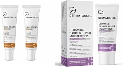 Kojic Acid 2% Brightening Cream with Niacinamide & Tyrostat & Ceramide Barrier Repair Moisturizer 30g