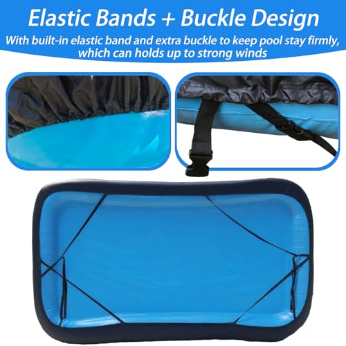 Cubierta inflable rectangular para piscina 130 x 84 pulgadas miniatura 3