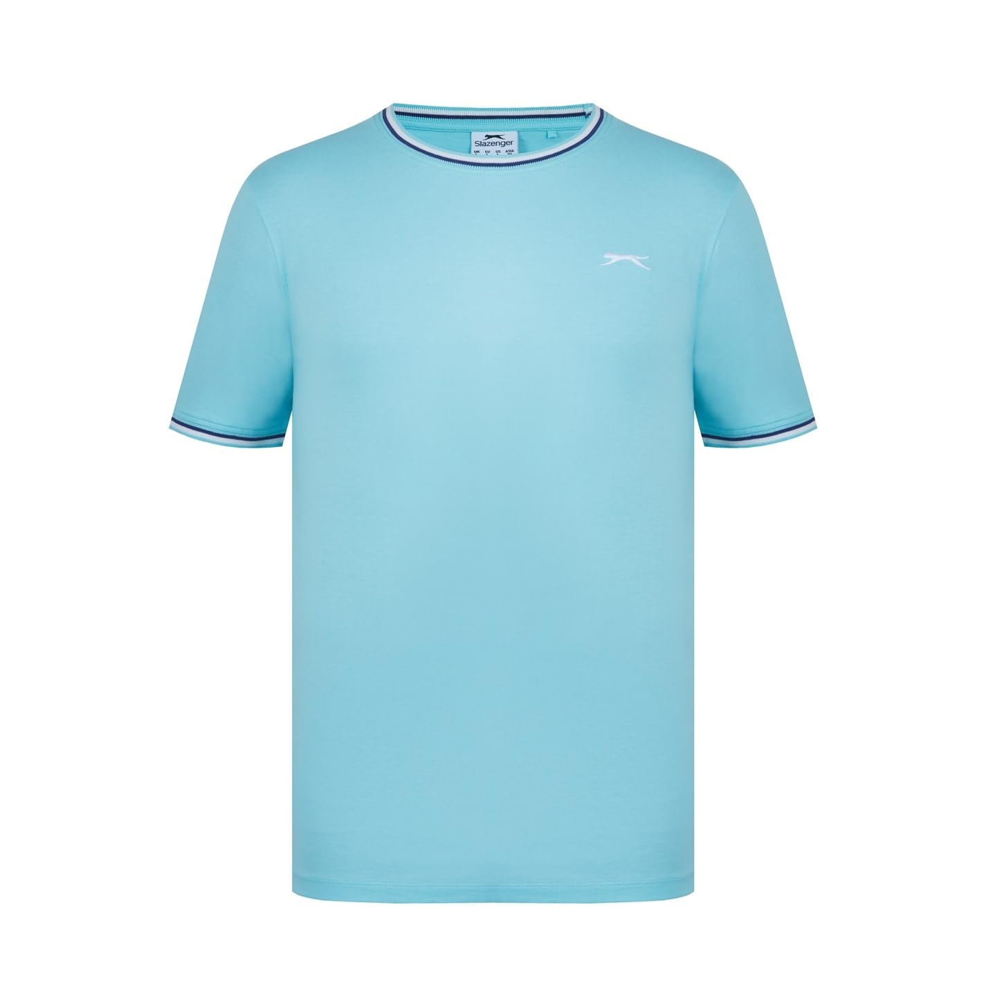 Slazenger Men's Tipped T Shirt Aqua Medium