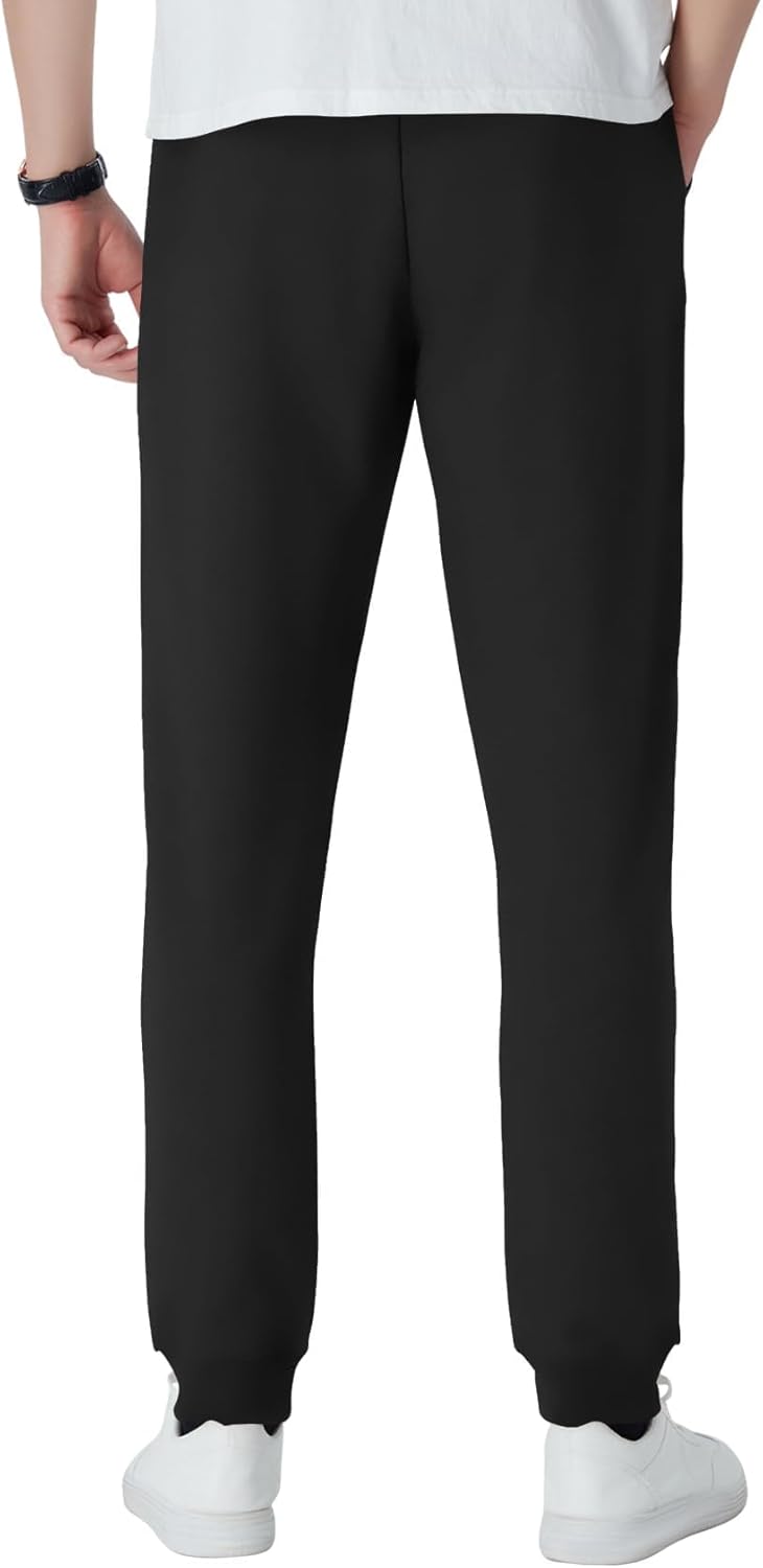 Idtswch 32/34/36/38/40 Long Inseam Men's Tall Sweatpants Joggers Regular Fit Workout Pants for Tall Men Extra Tall(36"inseam) X-Large Black