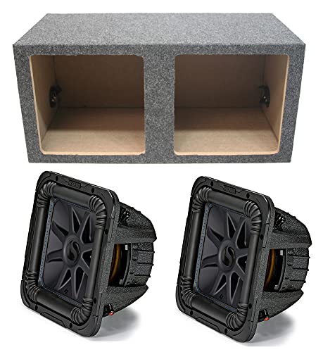 Kicker 44L7S104 Solo-Baric 10 Square L7 Dual 4-Ohm Sub and ASC 210SQ Single Sub Box Enclosure