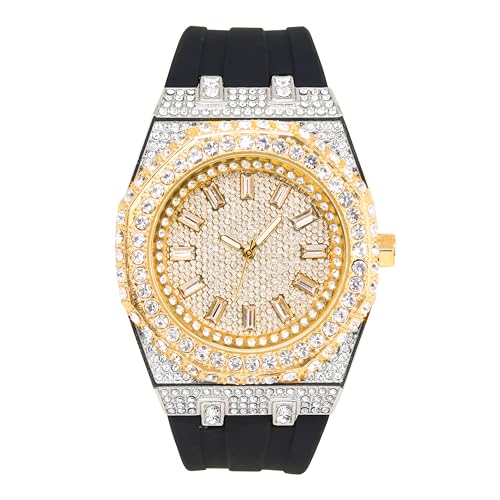 Montre Quartz Luxe Iced Out ICE STAR éclat baguette pour style élégant