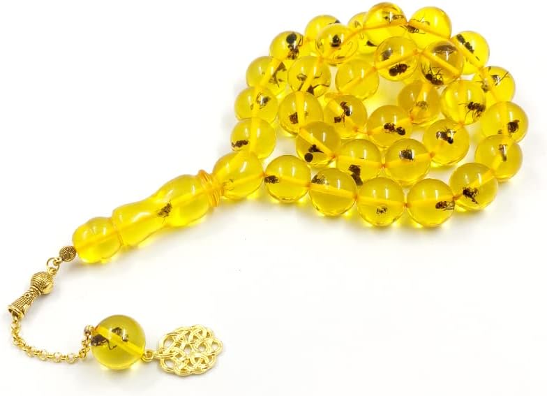 Miniatura 5 de Tasbih - Rosario islámico de resina de gran tamaño, 33 cuentas de oración musulmana, accesorios turcos, Trabizon (0.591 in x 33 cuentas)