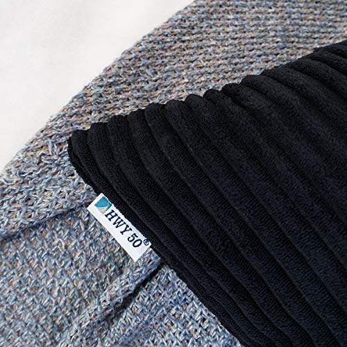 Hwy 50 Black Rectangle Throw Pillow Covers 12X20 Inch For Couch, Corduroy Soft Cozy Solid Decorative Throw Cushion Cover Set Pack Of 2 Striped #TOP4
