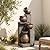 Bumilgar Water Features Outdoor Patio 53 Inches Large Waterfall Fountains for Garden,Deck,Porch,Lawns, Balconie, Tall Floor Standing Outside Water Fountain with Lights and Bowl,Gray