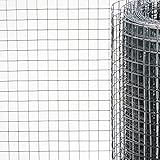 Vierkant Drahtgitter 10m - 100cm hoch - Maschenweite 12,7mm - Drahtstärke 0,8mm - feuerverzinkt Kaninchendraht Hasendraht Volierendraht