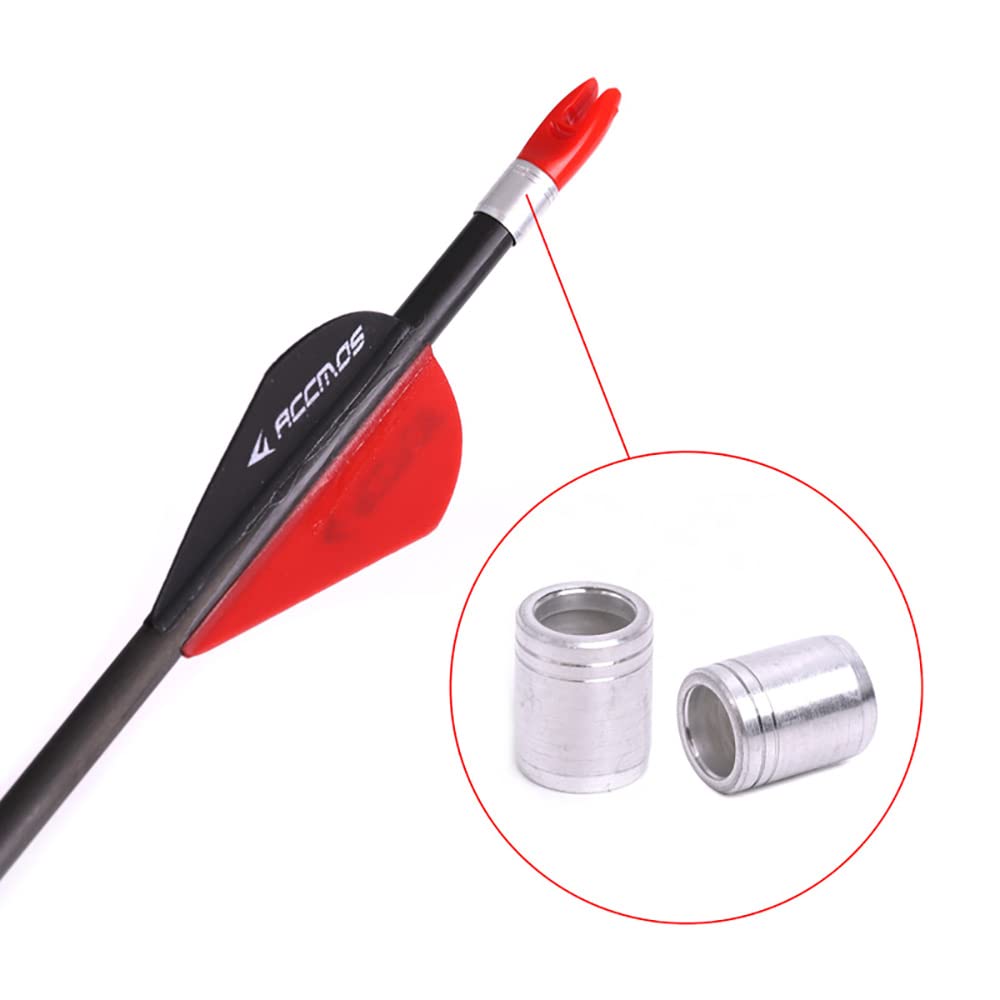 ACCMOS 100pcs Explosion-proof Ring Arrow Collar Arrow Shaft Protecter Ring Fit for ID 5.2 mm OD 6.55 mm Arrow Shaft DIY Ring (100pc, 6.55mm)