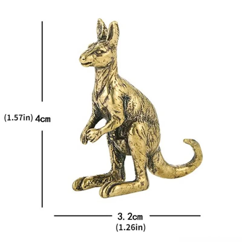 Figuritas mini canguro vintage de latón, set 3 piezas miniatura 2