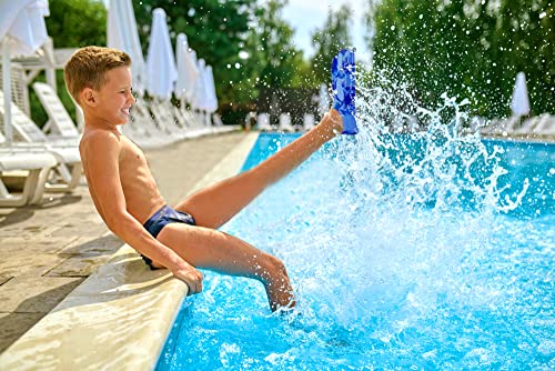 Image of Kids Short Swim Fins, Lap Training Flippers for Pool Youth Beginners | Soft Silicone Swimming Fins with Mesh Storage Bag for Children, Boys, Girls & Women