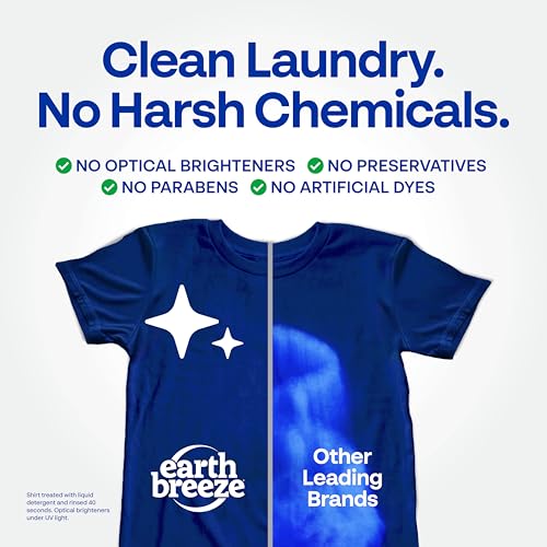 Image of Earth Breeze Laundry Detergent Sheets Fresh Spring Blossoms - 60 Loads - Eco Laundry Sheets - Travel Laundry Soap Sheets for Hot & Cold Cycles - Tackles Tough Stains & Odors - Gentle on Skin, 30 Ct