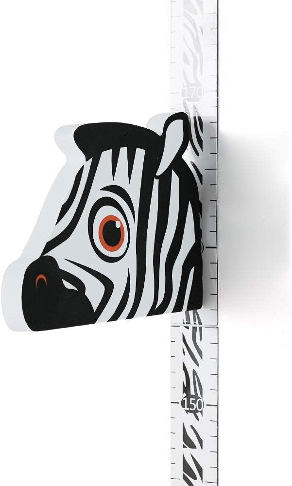Wopeite 3D Zebra Growth Chart EVA Header Measurement Height Ruler Portable Writable Removable Children’s Room Wall Stickers Decals