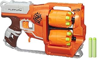 Nerf Zombie Strike FlipFury Blaster -- 2 Flipping 6-Dart Drums -- Fire 6 Darts, Flip, Fire 6 More -- 12 Nerf Zombie Strike Elite Darts (Amazon Exclusive)
