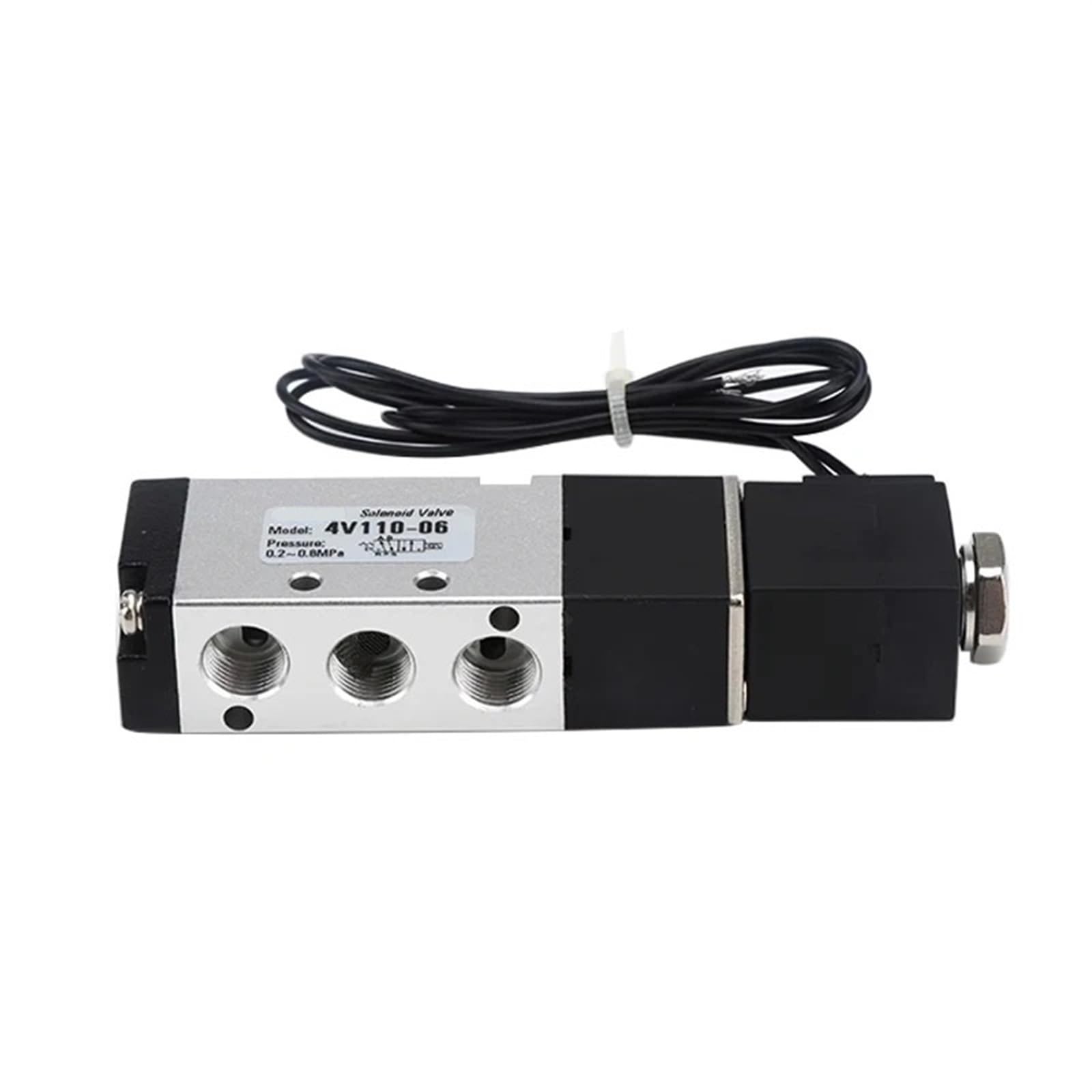 Válvula Solenoide de Control neumático 4V110-06, 5 vías, 2 Posiciones, 1/8 ", 5/2 vías, DC12V, 24V, AC110V, AC220V, con Ajuste de 4, 6, 8, 10 y 12mm(Only 4V110-06-I,AC110V)