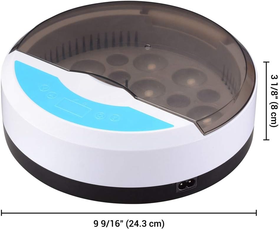 Side view of incubator with dimensions