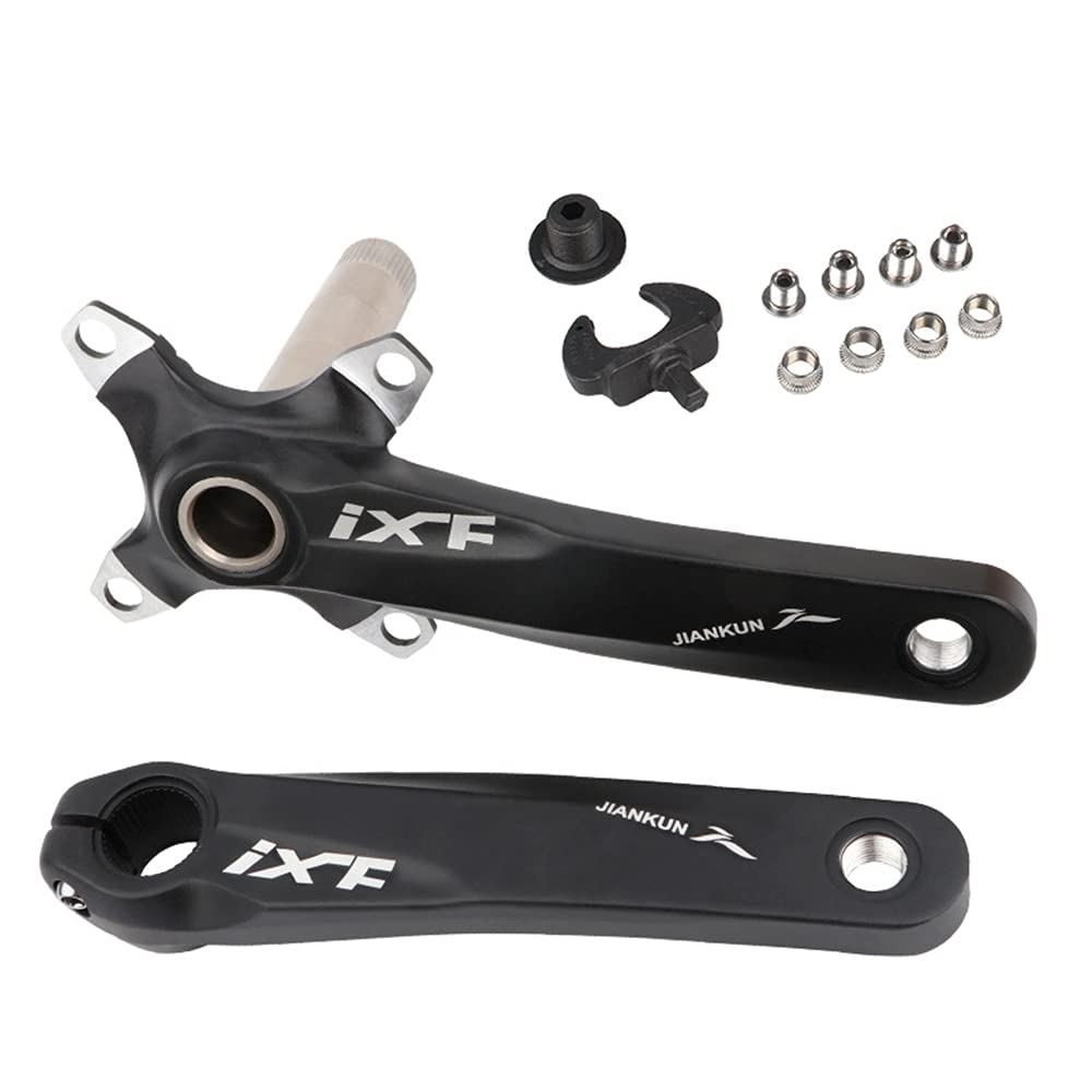104 BCD Mountain Bike Guarnitura singola velocità, 170 mm MTB Square conico guarnitura di ricambio per pedivella bicicletta set (nero)