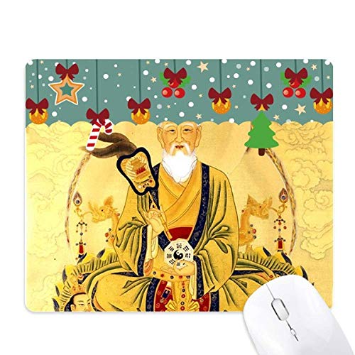 Tapis de souris en caoutchouc antidérapant pour bureau motif dieu chinois Dao Religion