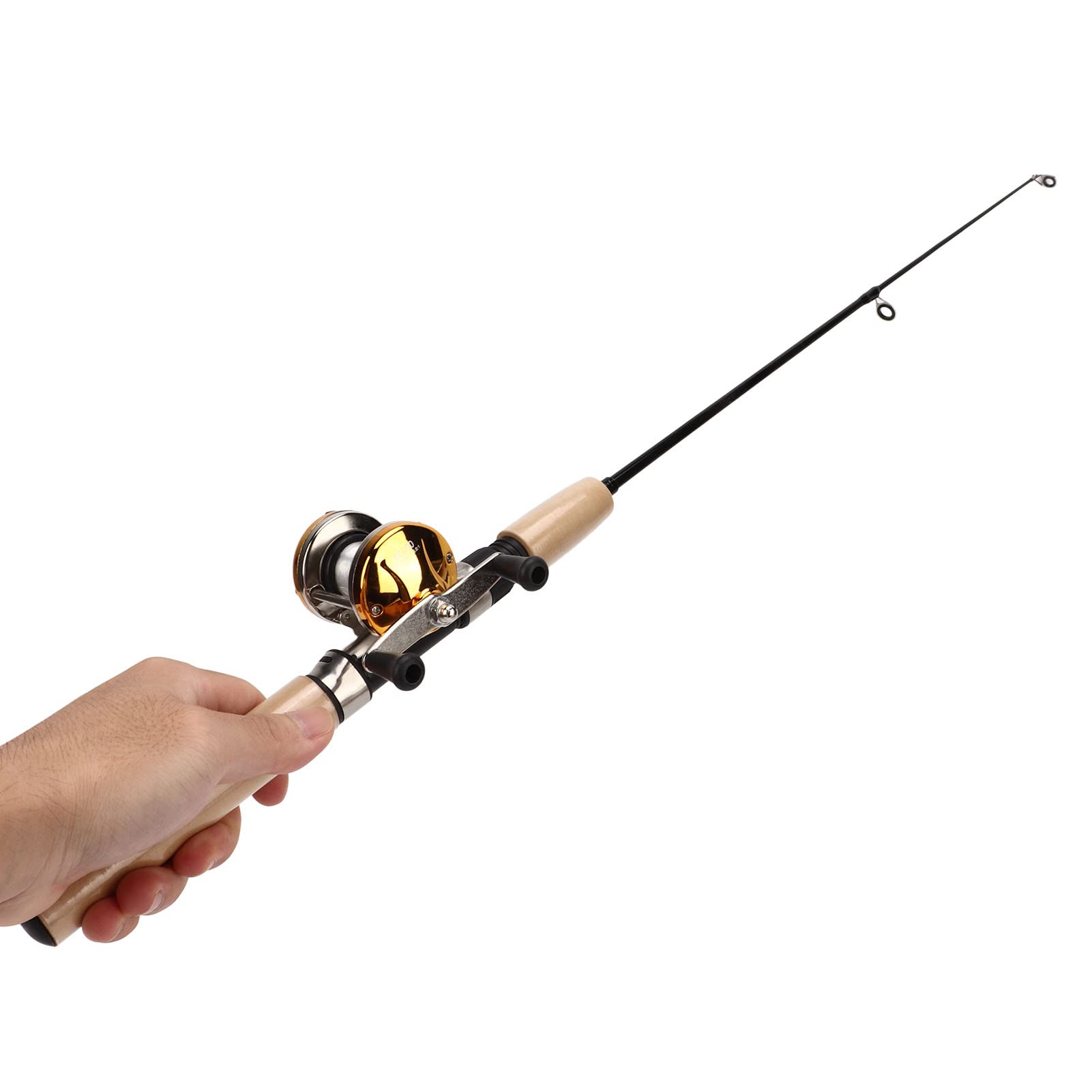 Topyond Eisfischen Gear Set, Eisfischen Rod, Angelrute Reel Set, Ultraleicht tragbare komplette Eisfischen Rod mit Jigs für Outdoor-Fischen Erwachsene,Angelrute Professional