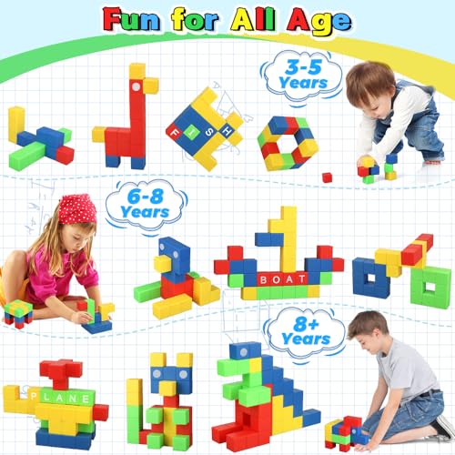 Image of Dilabnba 32PCS Magnetic Building Blocks for Kids Toddlers, 3D Magnet Cube Montessori Toy, Sensory Preschool Creative STEM Montessori Toy