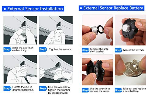 3T6B Car Bluetooth TPMS Tire Pressure Monitoring System Phone APP Monitoring with 4 External Sensors for Car