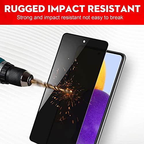 Image of STP FEEL Anti-Spy Privacy Tempered Glass Screen Protector Compatible For Samsung Galaxy A72 (Black, Pack of 1) Edge To Edge Coverage Screen Guard with Easy Installation Kit