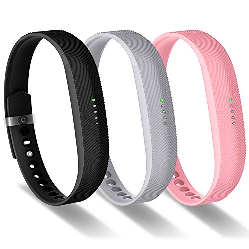 Image of Compatible with Flex 2 Accessory Bands, Classic Sport Silicone Fitness Replacement Band w /Metal Clasp for Fitbit Flex 2 Adjustable Accessories Bracelet&Strap Wristband Large(3Pack)