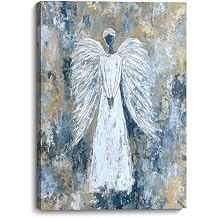 ZNZ Angel Wall Art Print on Canvas 12x16 Inch Abstract Angel Figure for Living Room Bedroom Fireplace Dining Room Hallway Home Office Hotel Ready to Hang