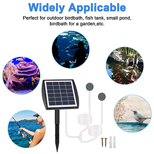 GuKKK Solar Sauerstoffpumpe, 2W Solar Teichbelüfter mit 2200mAh Akku, Solar Luftpumpe Aquarium Oxygenator, Oxygenator Aquarium Luftpumpe Angelbelüfter mit Rohr Luftblasensteinen, für Gartenteiche