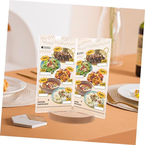 Porte menu rotatif acrylique support table bois présentoir - 5